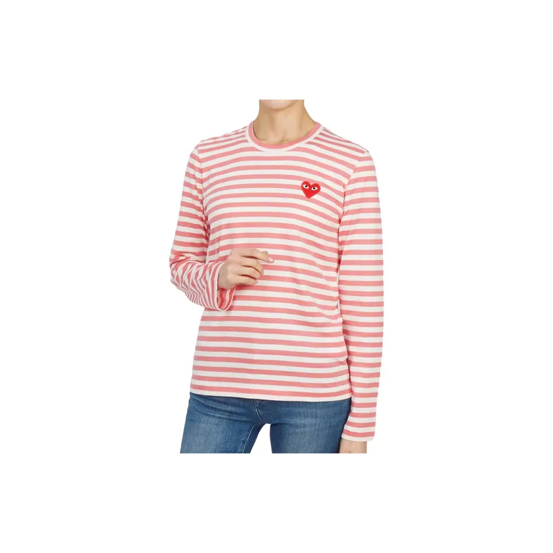 CDG Play T Shirts Women's Pink-2