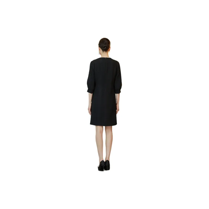 BBLLUUEE Short Sleeved Dress Women's Ink Black-0