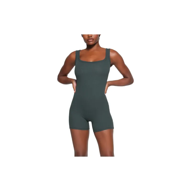 Skims FW23 COTTON Series Bodysuits Women's Spruce Green/SPRUCE MULTI-1