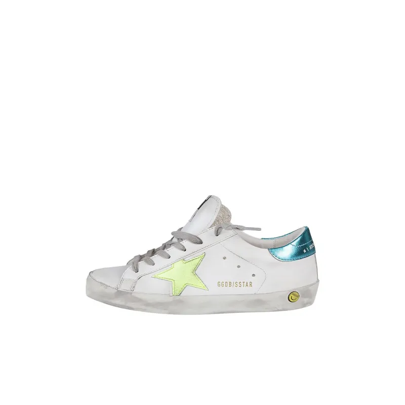 Golden Goose Super Star Low Top Kids' Skateboarding Shoes White Blue Kids'-0