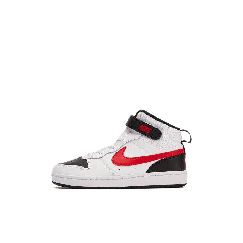 Nike Mid 2 Mid Top Skateboard Shoes White Black Red Children Aged 3 7 Years Old-0