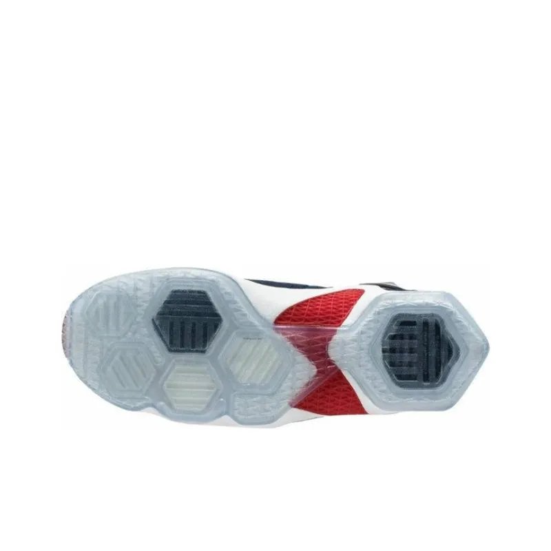 Nike Lebron 13 Non slip Lightweight Mid Top Children's Basketball Shoes Blue Red Teenagers-4