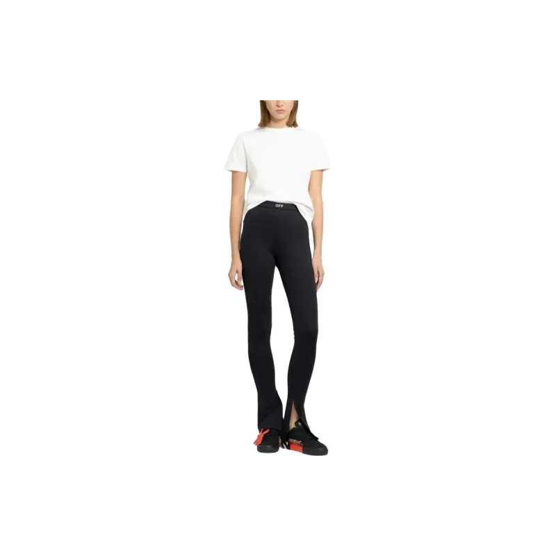 OFF WHITE Flared High Waist Leggings Black-3