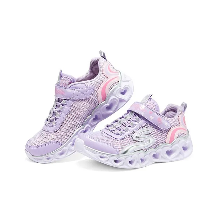 Skechers Heart Lights Slip Resistant Cushioning Wear Resistant Breathable Lightweight Kids Lifestyle Shoes Teenagers-2