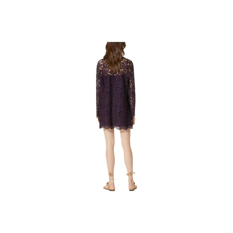 Valentino Long Sleeved Dress Women's Purple-2