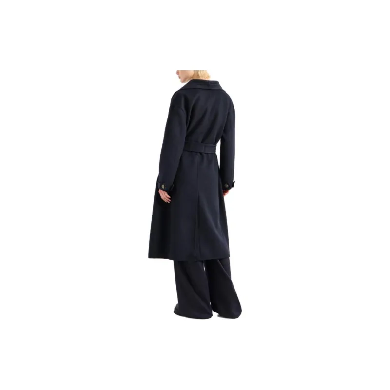 EMPORIO ARMANI Compact Double Wool blend Robe Coat-2