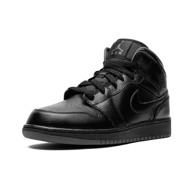 Jordan 1 Retro Mid GS Black Dark Grey-3