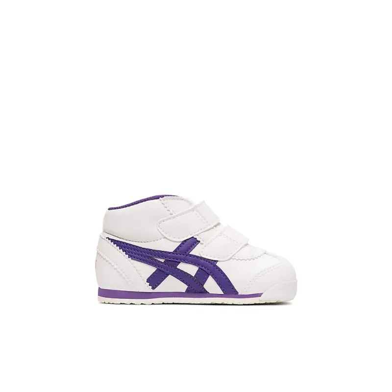 Onitsuka Tiger Mexico Mid Runner Abrasion Resistant Mid Top Running Shoes White Purple Infant And Toddler-1