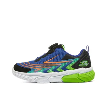 Skechers Vector Matri Cushioned Slip Resistant Abrasion Resistant Low Top Kids' Running Shoes Black Blue Teenagers