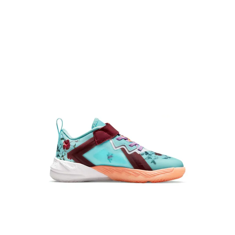 Nike Lebron 18 Low 'Floral' James 18 Low Top Performance Basketball Shoes Blue Red Children Aged 3 7 Years Old-1