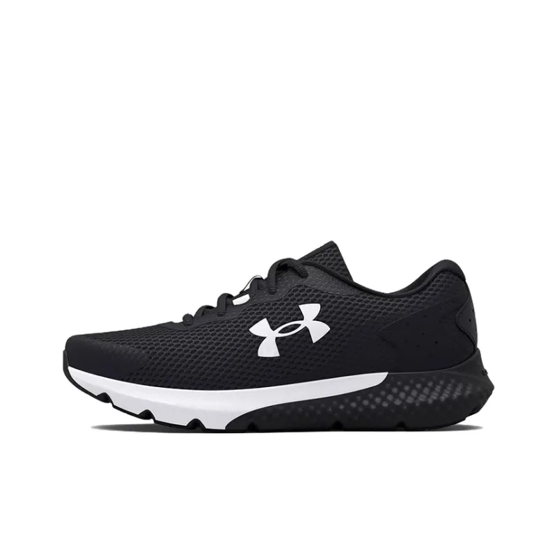 Under Armour Charged Rogue 3 Slip Resistant Cushioning Abrasion Resistant Low Top Kids' Running Shoes Black Teenagers-0