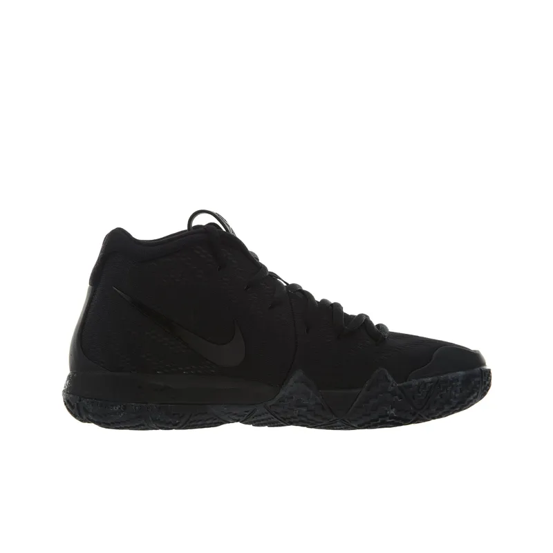 Nike Kyrie 4 'Triple Black' Kyrie 4 Slip Resistant Shock Absorbers Mid Top Performance Basketball Shoes Black Teenagers-1