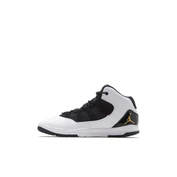 Jordan Max Aura Slip-Resistant Cushioning Mid-Top Children's Basketball Shoes Black White Children Aged 3-7 Years Old