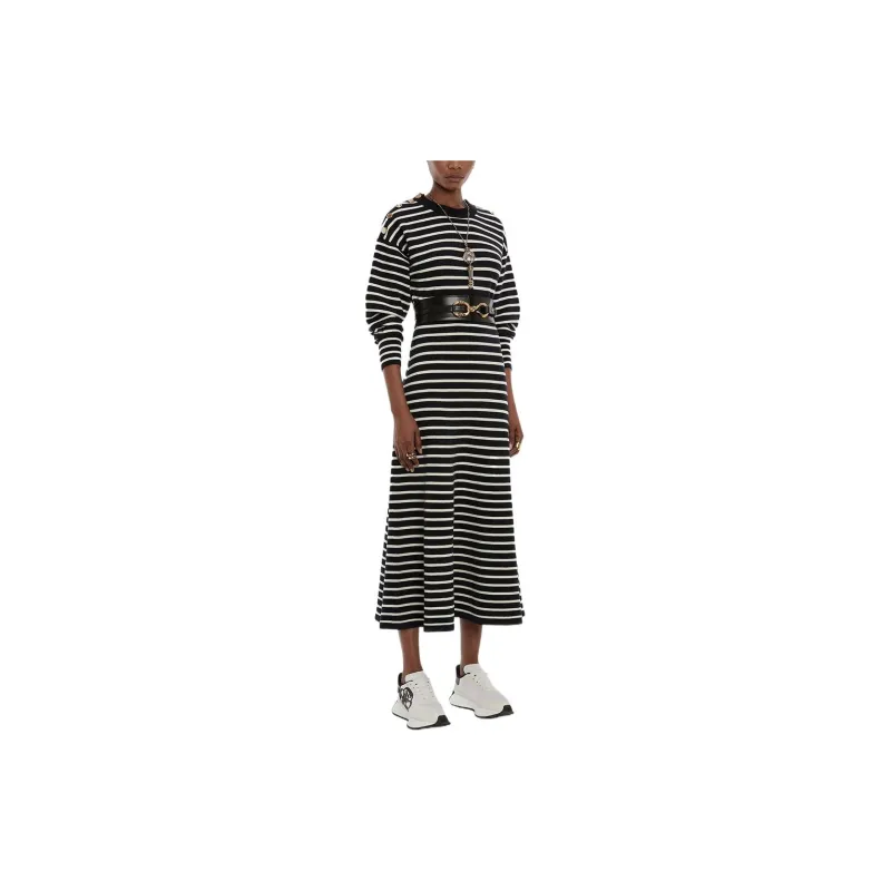 Alexander McQueen Long Sleeved Dresses Women's Black-3