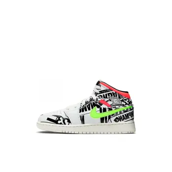 Jordan 1 Mid GS All Over Logos