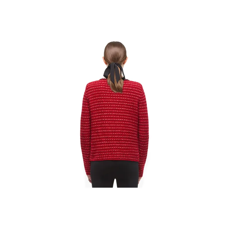 Self portrait Sweater Women's Burgundy-0