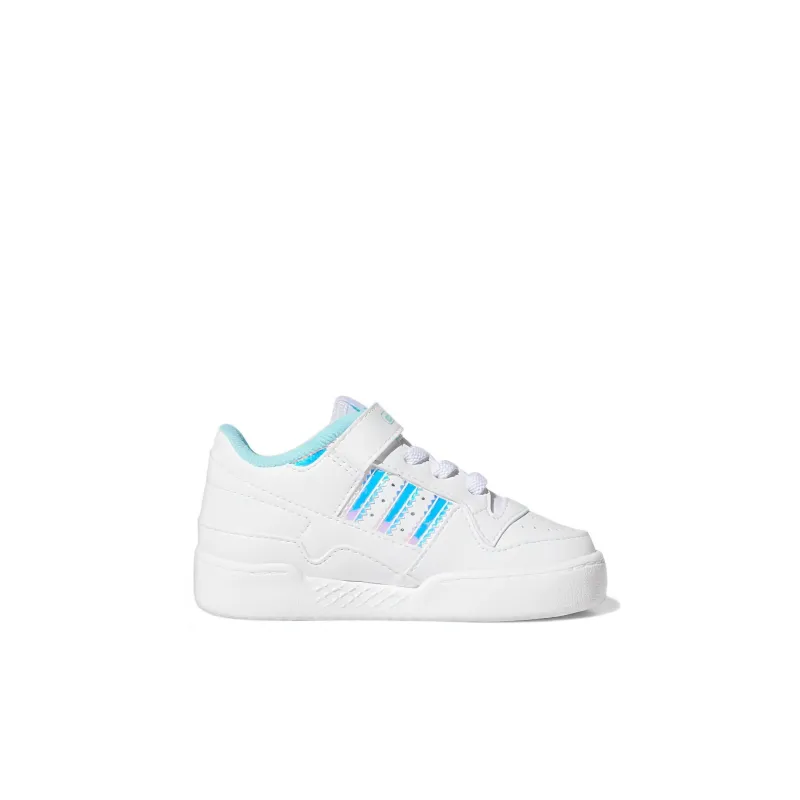 Adidas Originals FORUM Iridescent Slip Resistant Low Top Skateboard Shoes White Blue Infant And Toddler-1