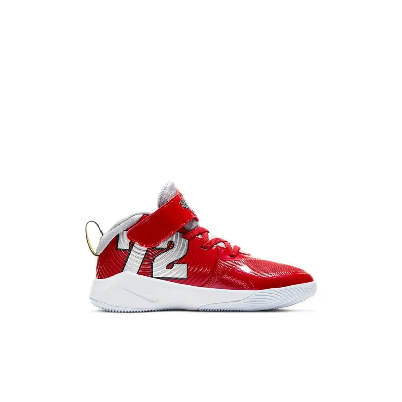 Nike Team Hustle D 9 Mid Top Children's Basketball Shoes Red Children Aged 3 7 Years Old-1