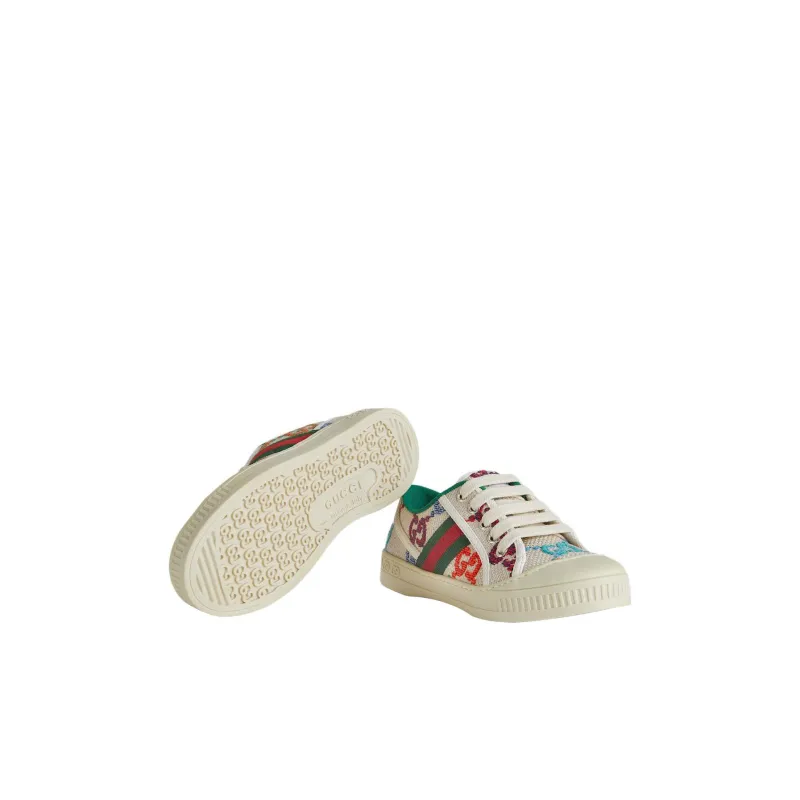 GUCCI Tennis 1977 Low-Top Kids' Training Shoes White Green Kids'-4