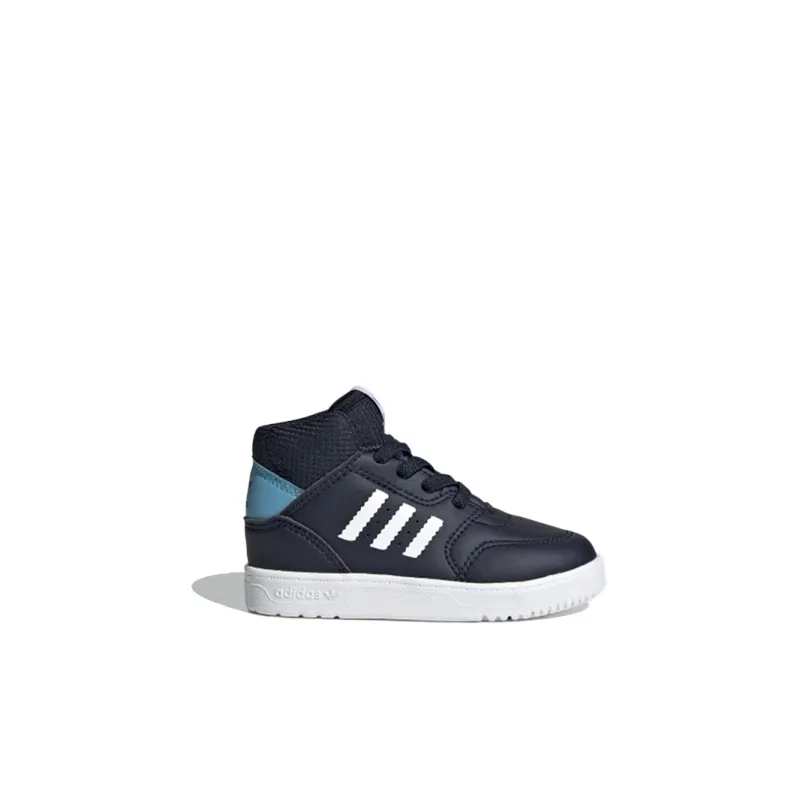 Adidas Originals Drop Step Slip-Resistant High-Top Toddler Shoes Black Blue White Infant And Toddler-1