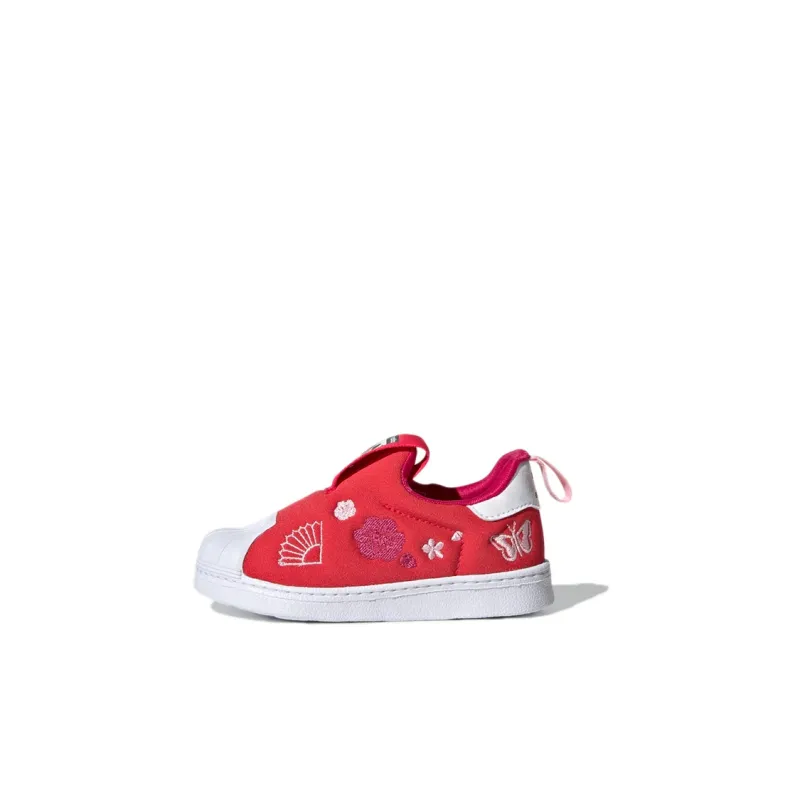 Adidas Originals Superstar Series Slip-Resistant Low-Top Toddler Shoes Red Infant And Toddler-0