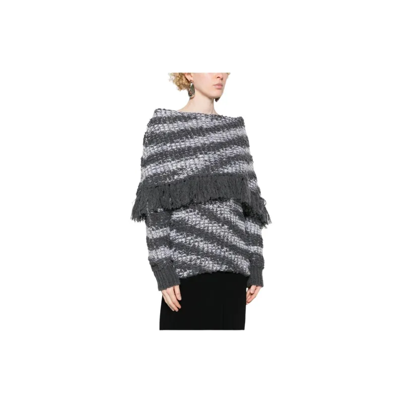 Stella McCartney Boat Neck Fringed Tiger Pattern Jumper-3
