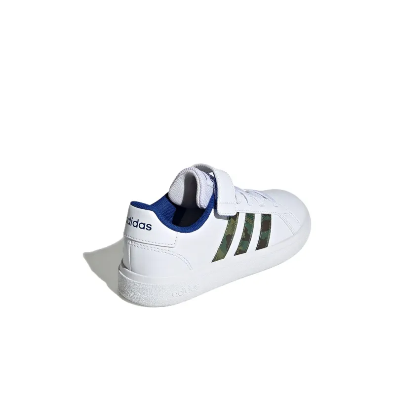 Adidas Neo GRAND COURT K Anti Slip Wear Resistant Low Top Kids' Skateboarding Shoes White Green Kids'-4