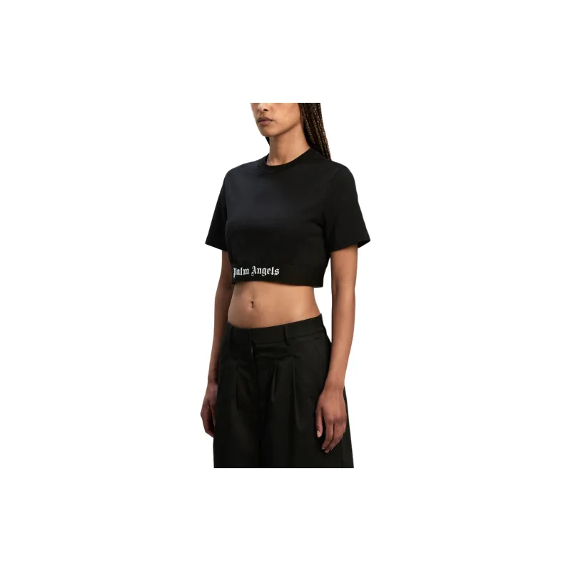 PALM ANGELS Logo Tape Cropped Top-3