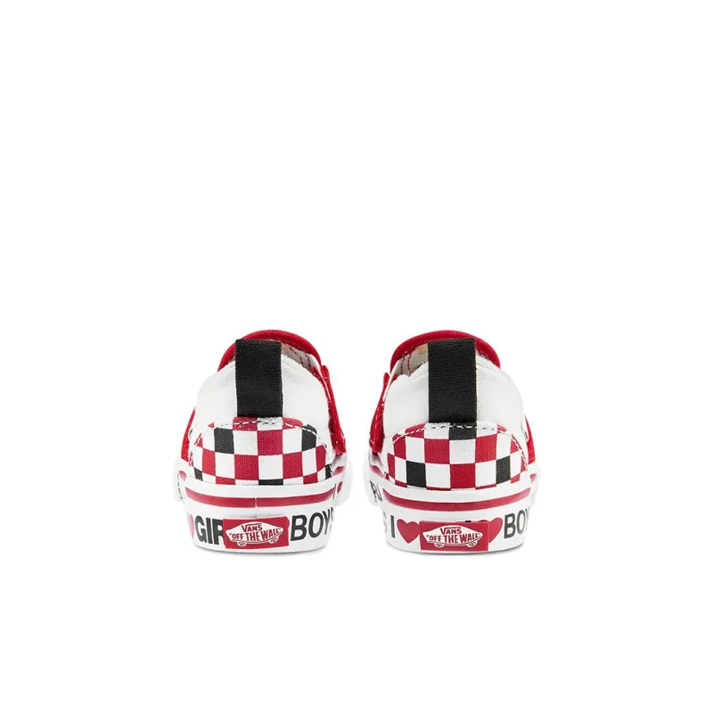 Vans Slip-On  Classic  V Toddler 'Checkerboard - I Heart'-3