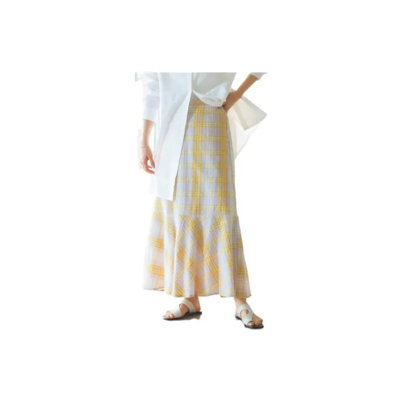 Beams Casual Long Skirts Women's Lavender-2
