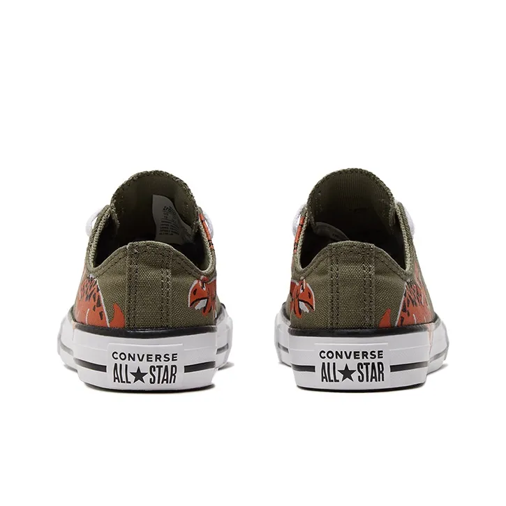Converse Chuck Taylor All Star Anti Slip Wear Resistant Low Top Kids Canvas Shoes Army Green Teenagers-4