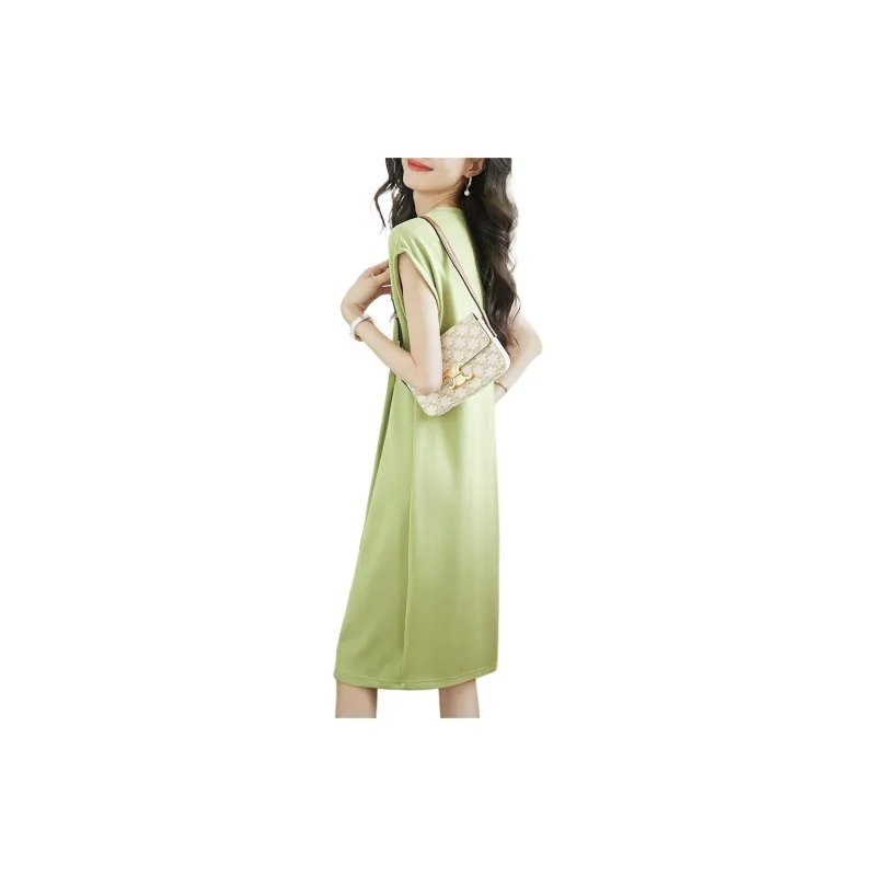 Mo Han Yi Mei Short Sleeved Dress Women's Green-2