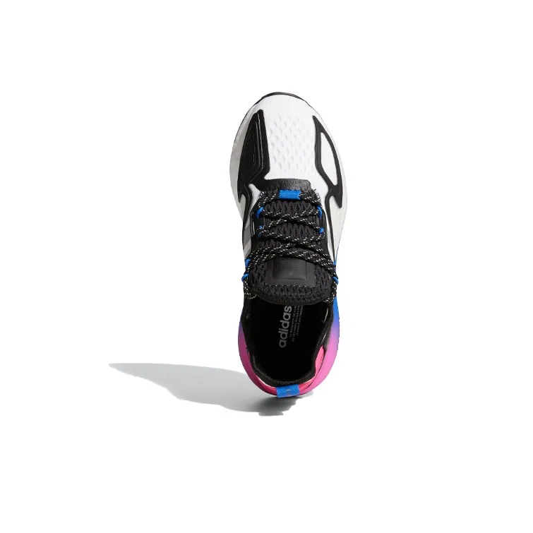 Adidas Originals ZX 2K Boost J Abrasion Resistant Low Top Sports Casual Shoes Black Pink Blue Teenagers-4