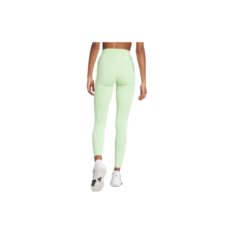 Adidas Optime 3 Stripes Full Length Leggings Casual Pants Women's Green-1