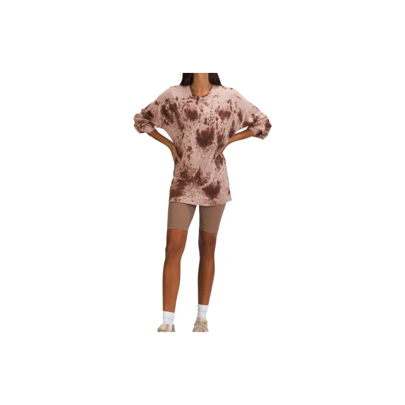 Lululemon Perfectly Oversized Sweatshirt Women's Marble Dyeing Silk Red Brown-2