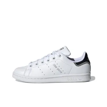 Adidas Originals STAN SMITH J Anti Slip Wear Resistant Low Top Skateboard Shoes White Black Teenagers