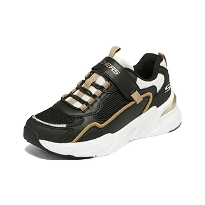 Skechers Girls Slip Resistant Cushioning Kids Lifestyle Shoes Black Gold Teenagers-2