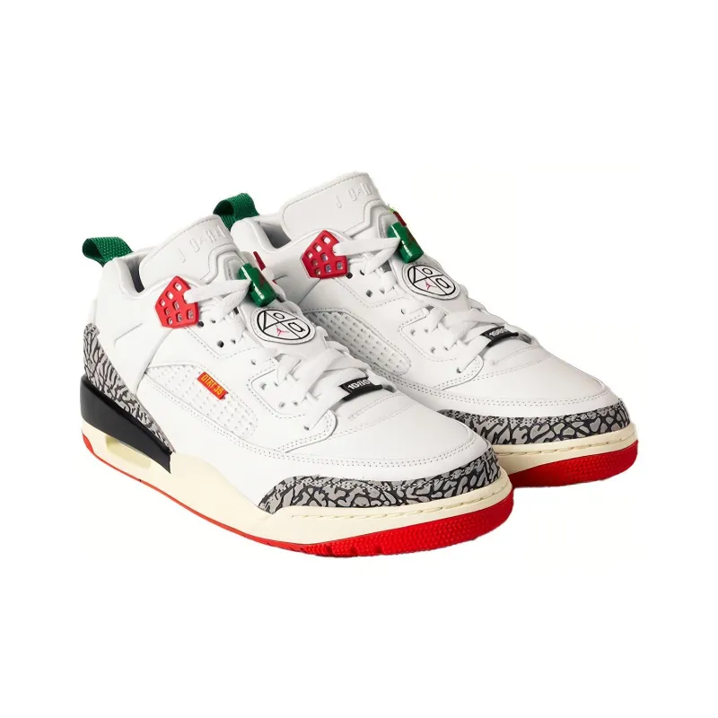 Jordan Spizike Cushioning Anti-Slip And Wear-Resistant Low-Top Vintage Basketball Shoes Unisex White Red-2