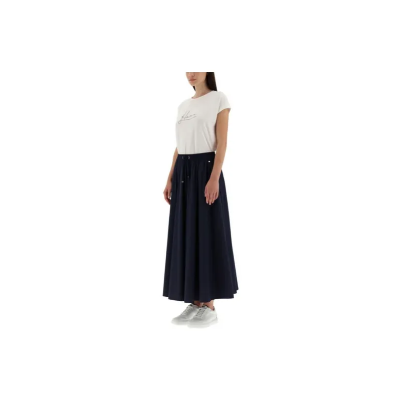 HERNO Elastic Waist Drawstring Midi Skirt-5