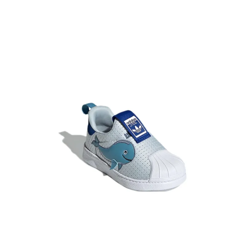 Adidas Originals Abrasion Resistant Low Top Toddler Shoes White/Blue Infant And Toddler-2