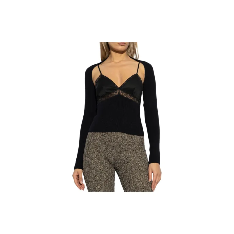 Blumarine Lace panel Knitted Top-2