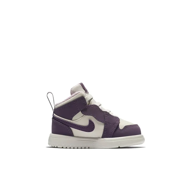 Jordan Air Jordan 1 Cushioned Slip-Resistant Mid-Top Vintage Basketball Shoes Pink Purple Infant And Toddler-1