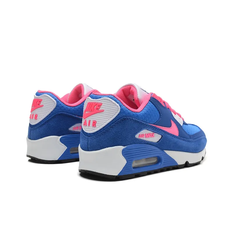 Nike Air Max 90 Cushioning, Slip Resistant, And Abrasion Resistant Low Top Kids' Running Shoes Blue Pink Teenagers-3