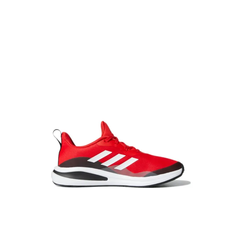 Adidas FortaRun J Lace Running J Abrasion Resistant Low Top Sports Casual Shoes Red Black Kids'-1