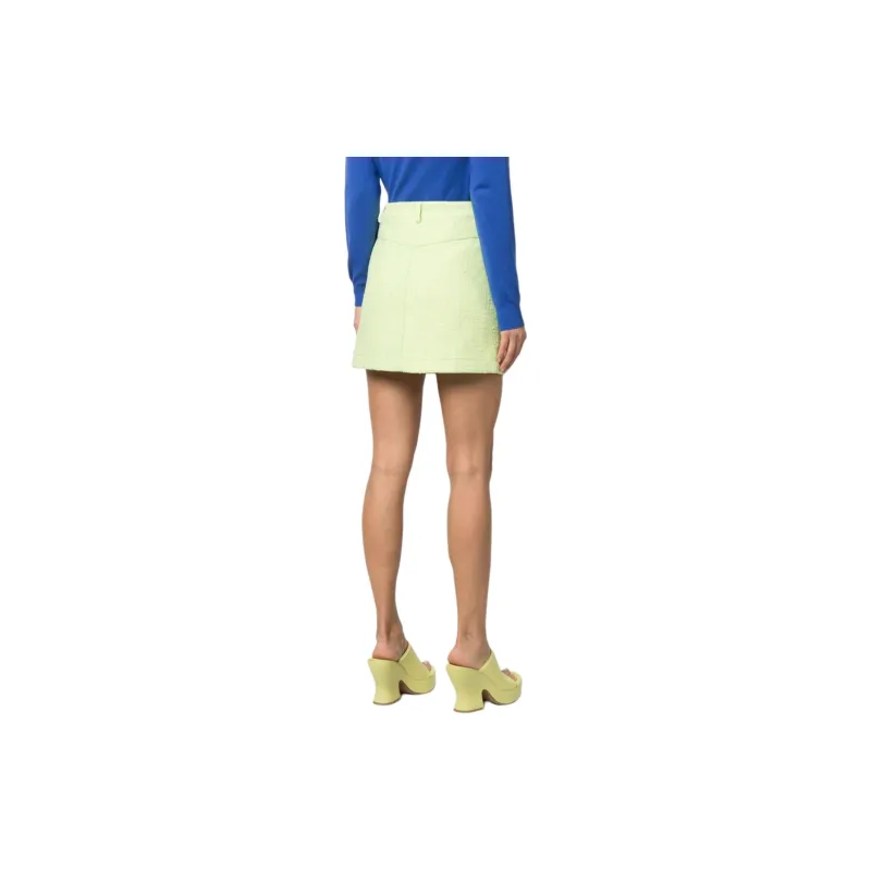 MOSCHINO Casual Short Skirts Women's Pink Wax Green-2