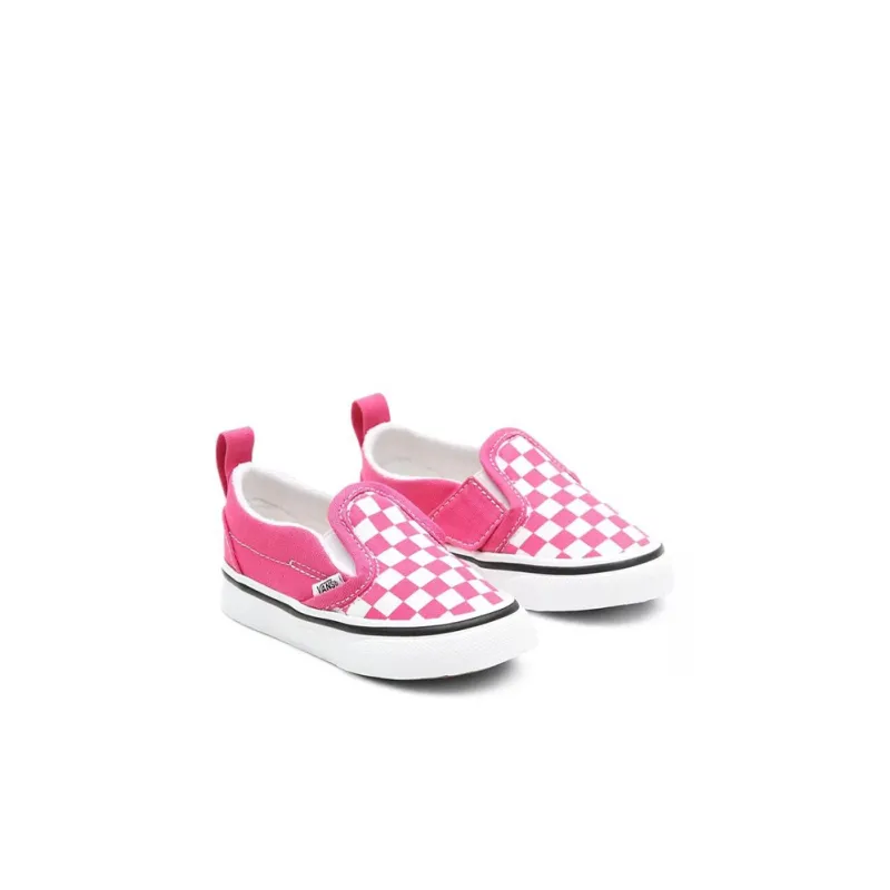 Vans Slip-on Anti-Slip And Wear-Resistant Breathable Low-Top Toddler Shoes Pink White Plaid Infant And Toddler-2