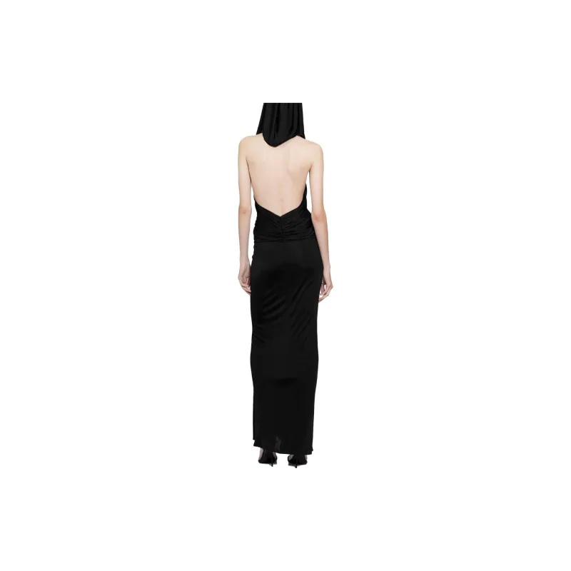 SAINT LAURENT Hooded Draped Dress-2
