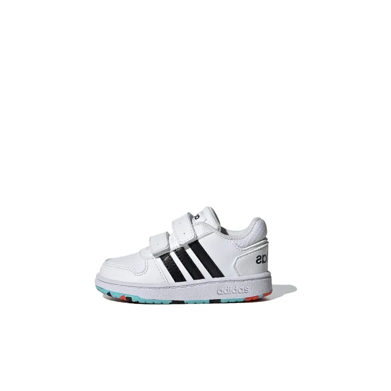 Adidas Neo Hoops 2.0 Abrasion Resistant Low Top Toddler Shoes White Black Infant And Toddler-0