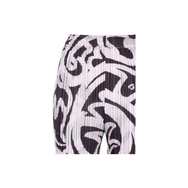 PLEATS PLEASE ISSEY MIYAKE Seeker Abstract print Plissé Trousers-2