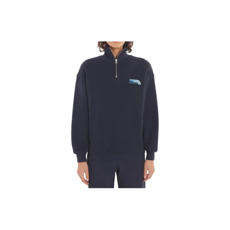 Maison Kitsune Logo Printed Half Zip Sweatshirt-3